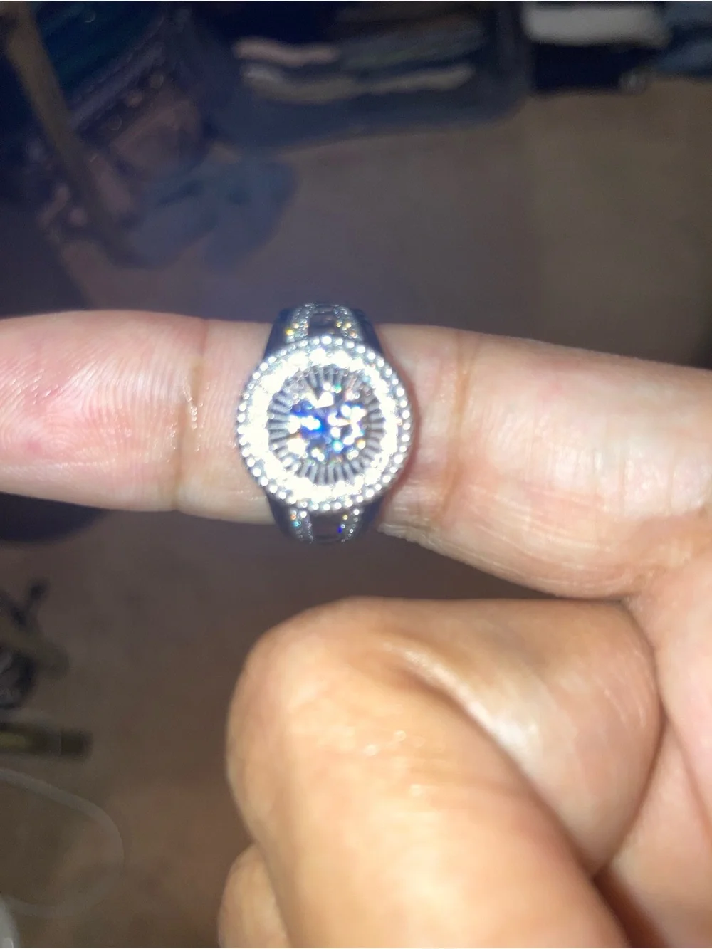 Moissanite Ring with real silver